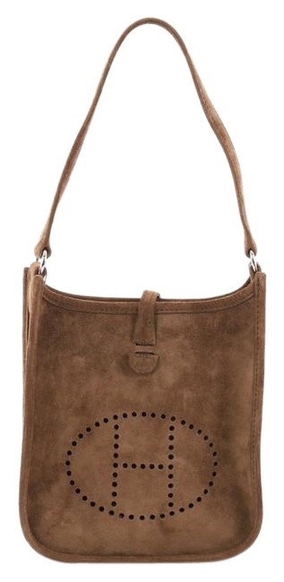 Hermes Evelyne Short Strap Doblis Tpm Brown Suede Shoulder Bag