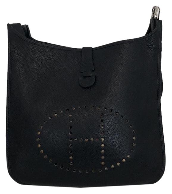 Hermes Evelyne Size Gm Black Leather Cross Body Bag