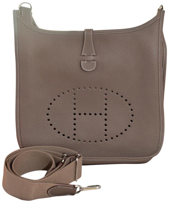 Hermes Evelyne Stunning 111 Pm In Etoupe Leather Cross Body Bag