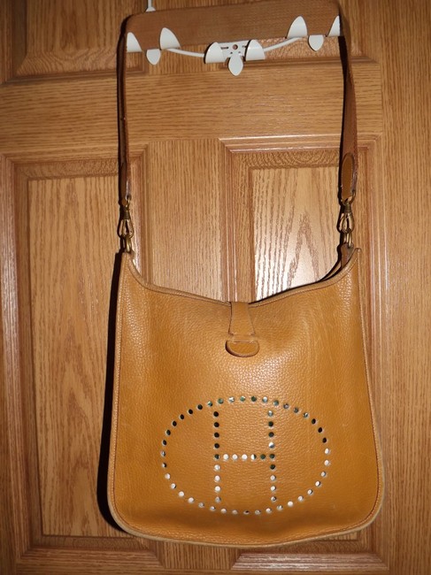 Hermes Evelyne Tan Leather Shoulder Bag