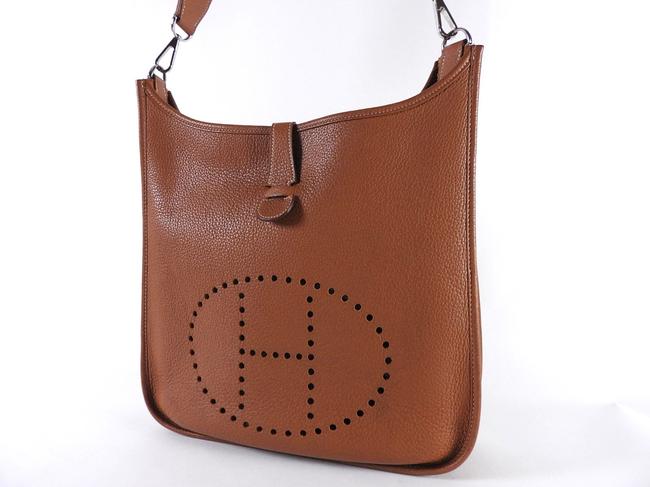 Hermes Evelyne Tan/Brown Tan Cross Body Bag