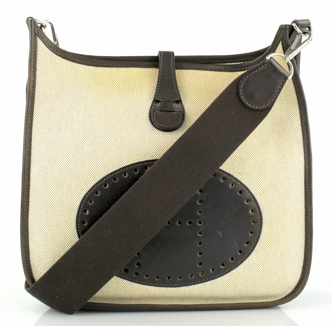 Hermes Evelyne Toile Pm Natural Canvas Shoulder Bag