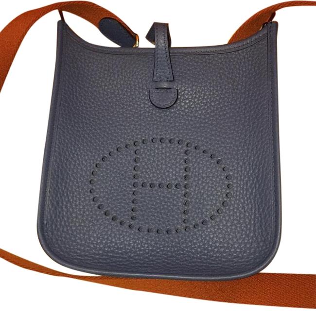 Hermes Evelyne Tpm Blue Leather Cross Body Bag