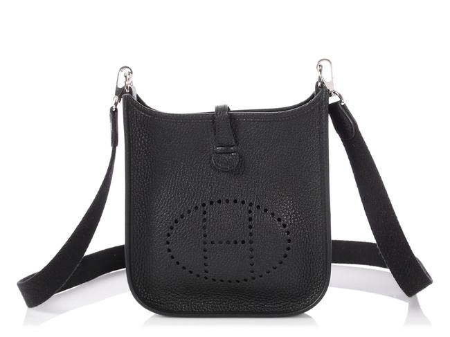 Hermes Evelyne Tpm Clemence Black Leather Cross Body Bag