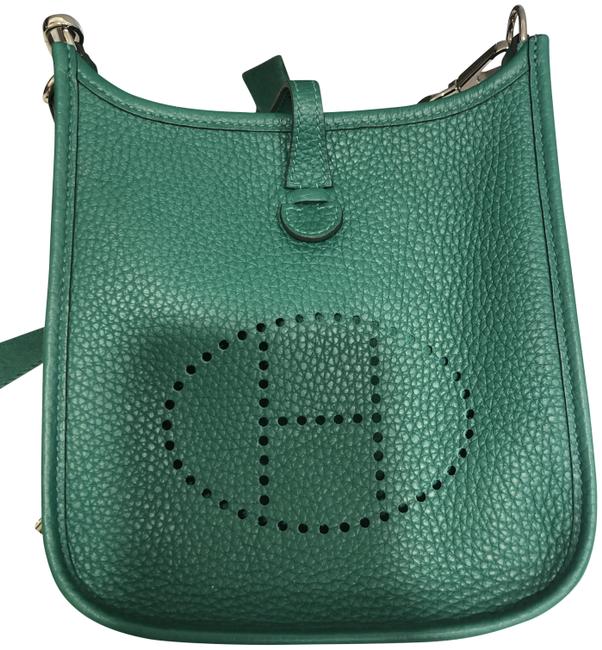 Hermes Evelyne Tpm Green Clemence Lather Cross Body Bag