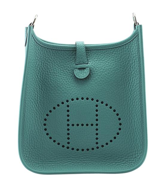 Hermes Evelyne Tpm Paon Clemence 136923 Blue Leather Cross Body Bag