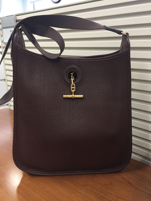 Hermes Evelyne Vespa Chocolat Pm Brown Togo Leather Cross Body Bag