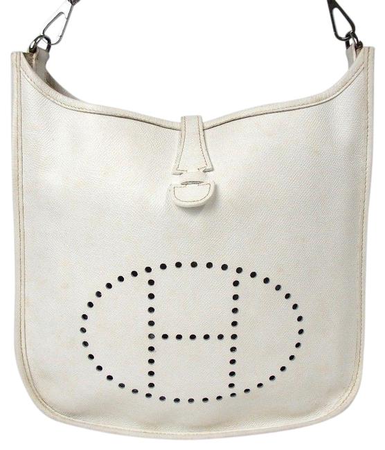 Hermes Evelyne White Leather Cross Body Bag