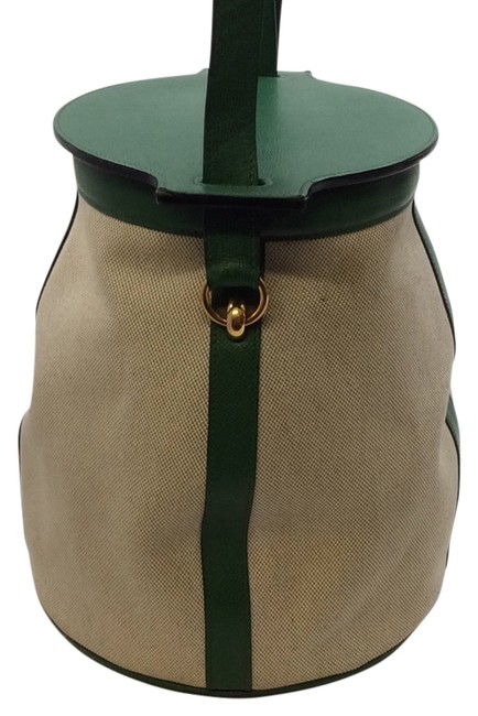 Hermes Feed Green Leather Satchel