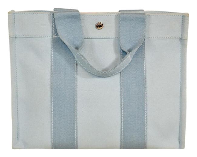 Hermes Fourre Handbag Blue Canvas Tote