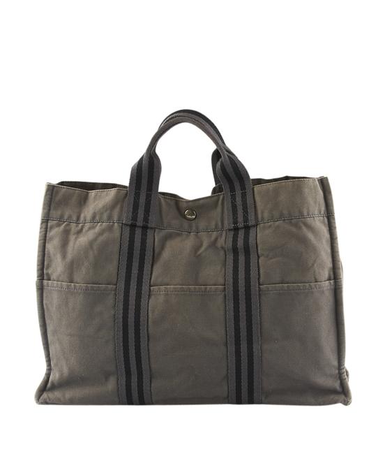 Hermes Fourre Tout 133422 Grey Canvas Tote