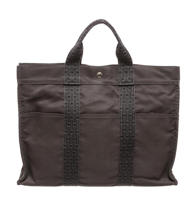 Hermes Fourre Tout Bag Black Sac Mm Gray Canvas Tote
