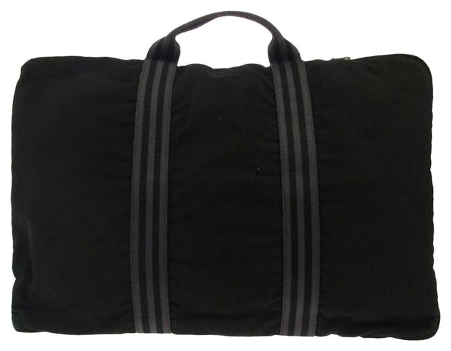Hermes Fourre Tout Briefcase Black &amp; Gray Laptop Bag