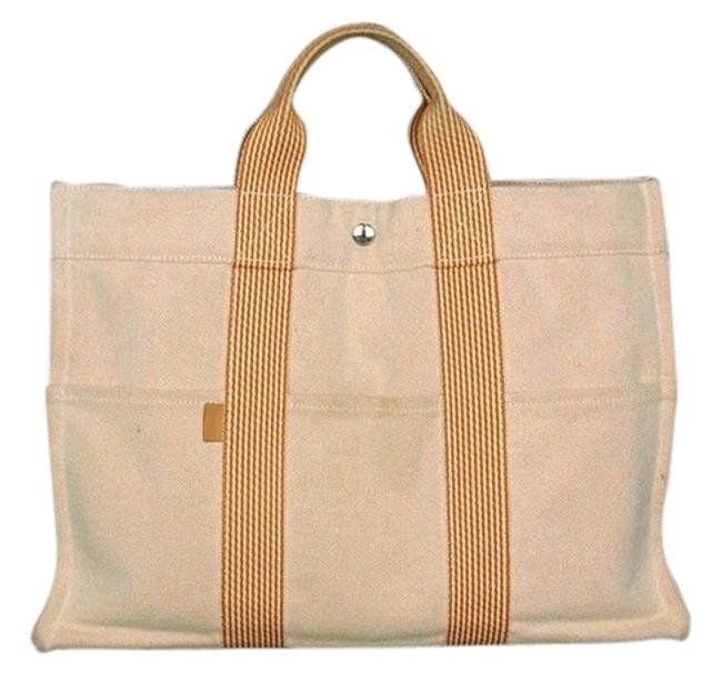 Hermes Fourre Tout Cream Tote