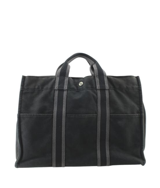 Hermes Fourre Tout Gm 174484 Black Canvas Tote