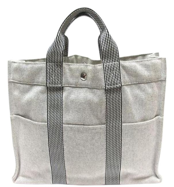 Hermes Fourre tout Gray Fabric Tote