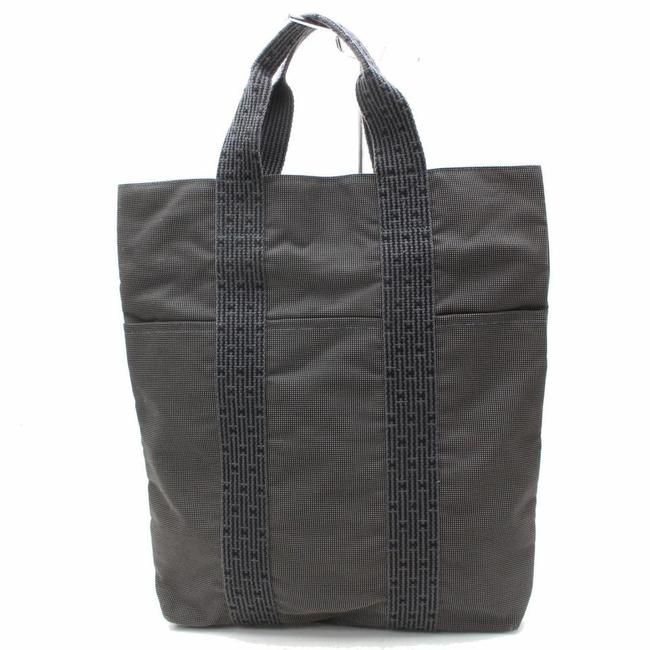 Hermes Fourre Tout Herline Tall Mm 867680 Gray Grey Canvas Tote