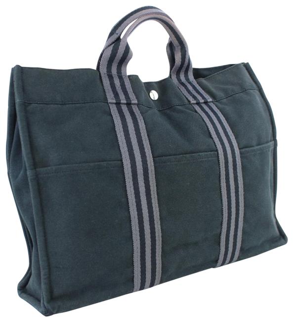Hermes Fourre Tout Large 2hj930 Navy Canvas Tote