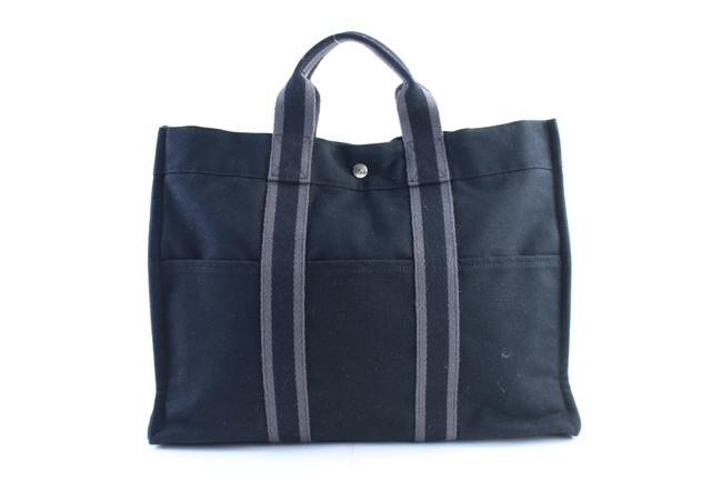 Hermes Fourre Tout Large Mm 225526 Navy Canvas Tote