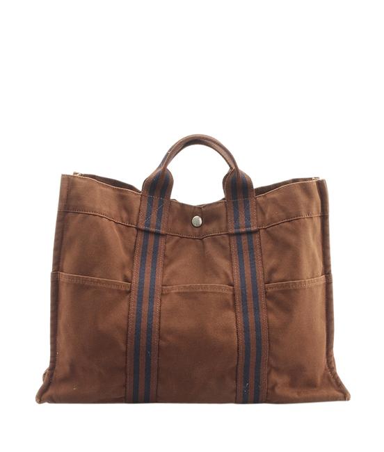 Hermes Fourre Tout Mm 146183 Brown Canvas Tote