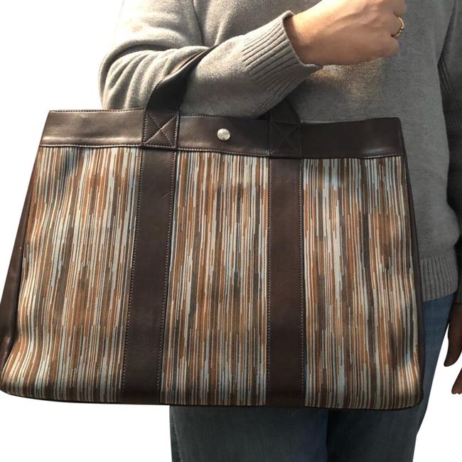 Hermes Fourre Tout Mm Brown and Multi color Leather Vibrato Leather Tote