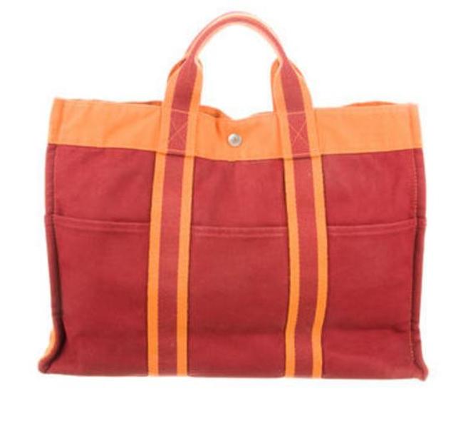 Hermes Fourre Tout Mm Orange Canvas Tote
