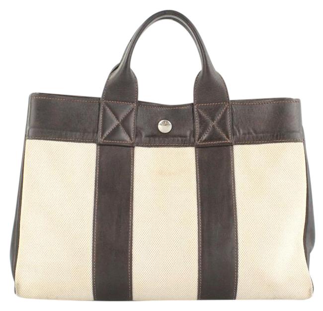 Hermes Fourre Tout Off White Canvas Tote
