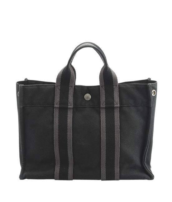 Hermes Fourre Tout Pm 145193 Black Canvas Tote