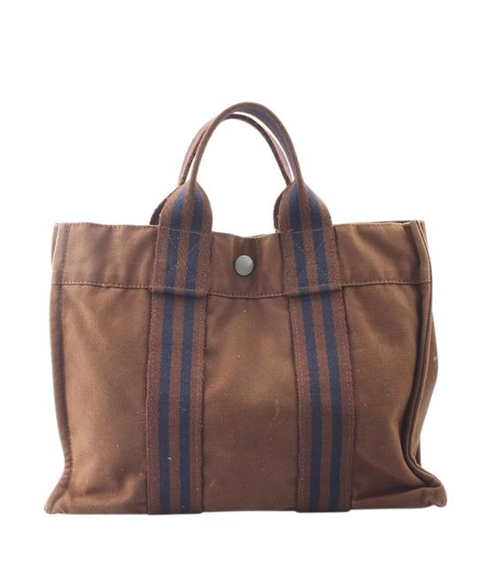 Hermes Fourre Tout Pm 161931 Brown Canvas Tote