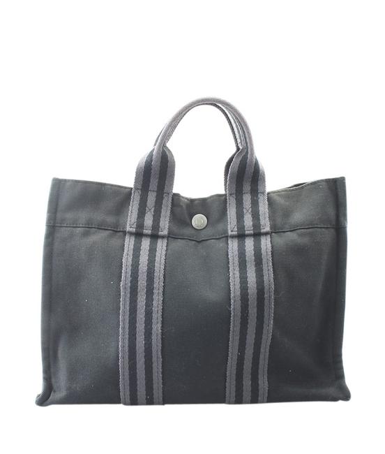 Hermes Fourre Tout Pm 161933 Black Canvas Tote
