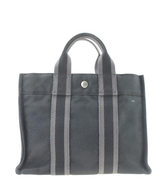 Hermes Fourre Tout Pm 167000 Black Canvas Tote
