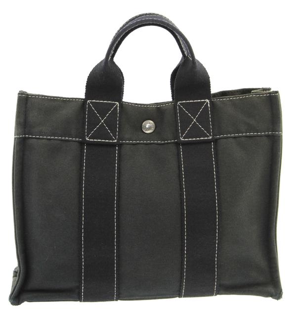 Hermes Fourre Tout Pm Black Canvas Tote