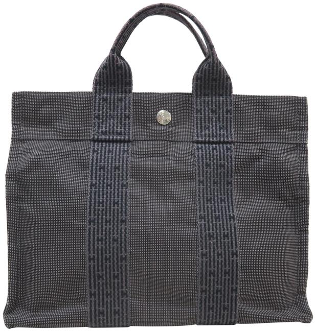 Hermes Fourre Tout Pm Darkgrey Canvas Tote