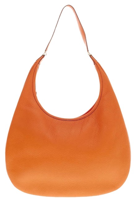Hermes Orange Leather Hobo Bag