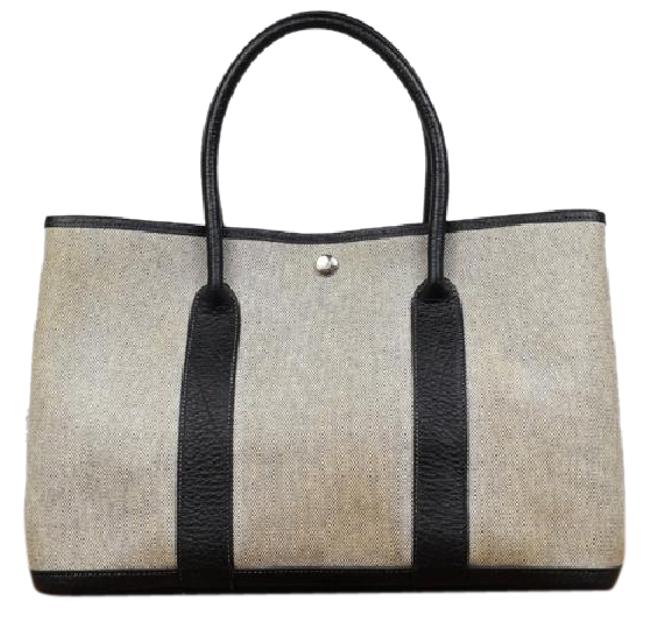 Hermes Garden Party 213074 Grey Toile Ash Tote