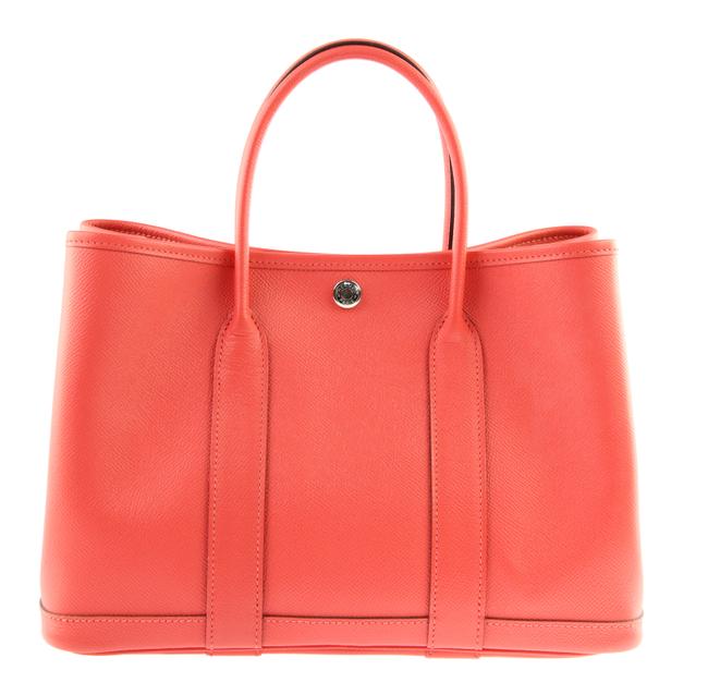 Hermes Garden Party 30 Coral Leather Tote