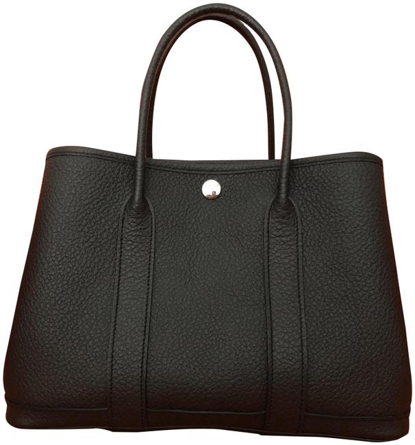 Hermes Garden Party 30 Tpm Vache Country Black Leather Tote