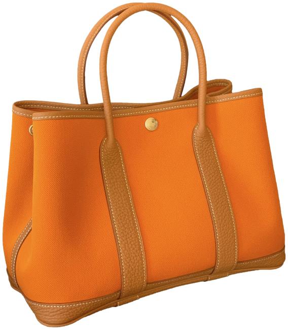 Hermes Garden Party 30cm Abricot/Gold Canvas/Calfskin Tote