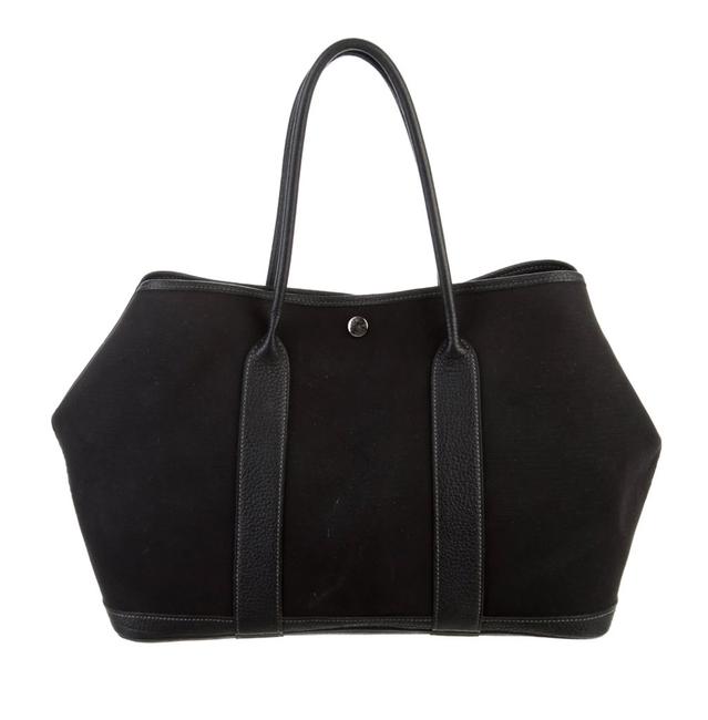 Hermes Garden Party 36 Black Canvas Tote
