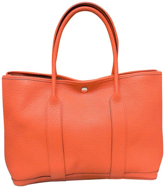 Hermes Garden Party 36 Classic Orange Leather Shoulder Bag