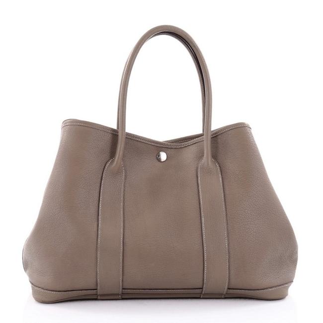 Hermes Garden Party 36 Etoupe Leather Tote