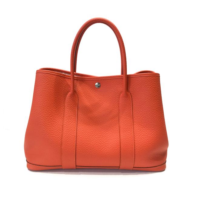 Hermes Garden Party 36 Orange Leather Tote