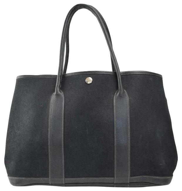 Hermes Garden Party 870183 Black Canvas Tote