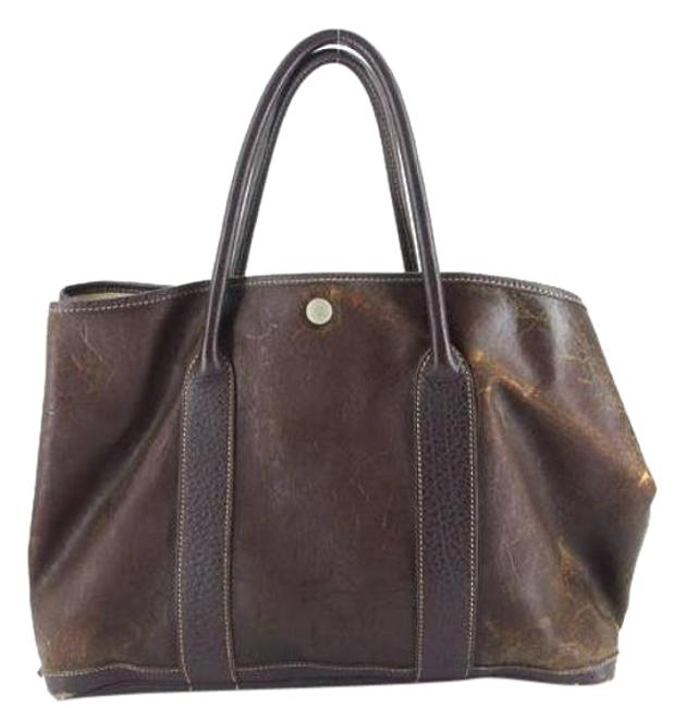 Hermes Garden Party Amazonia 207522 Dark Brown Tote
