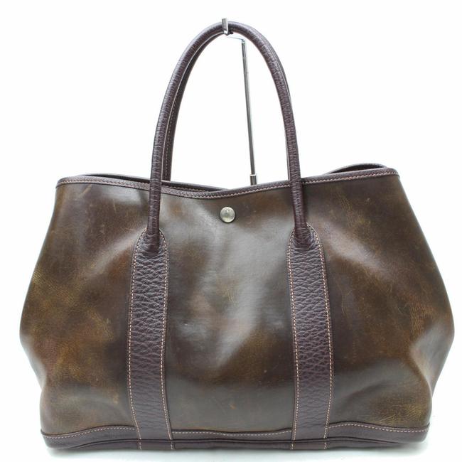 Hermes Garden Party Amazonia 866613 Bordeaux Buffle Leather Tote