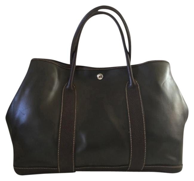 Hermes Garden Party Amazonia Brown Leather Tote