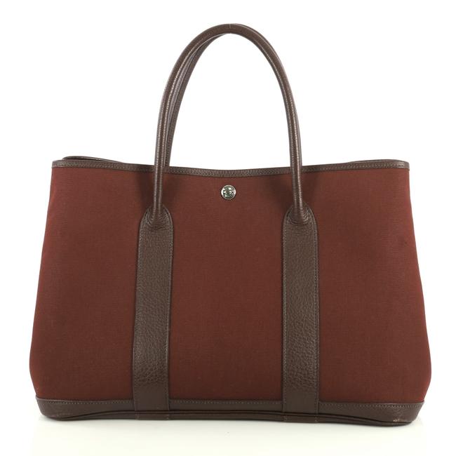 Hermes Garden Party And 30 Brown Leather Tote