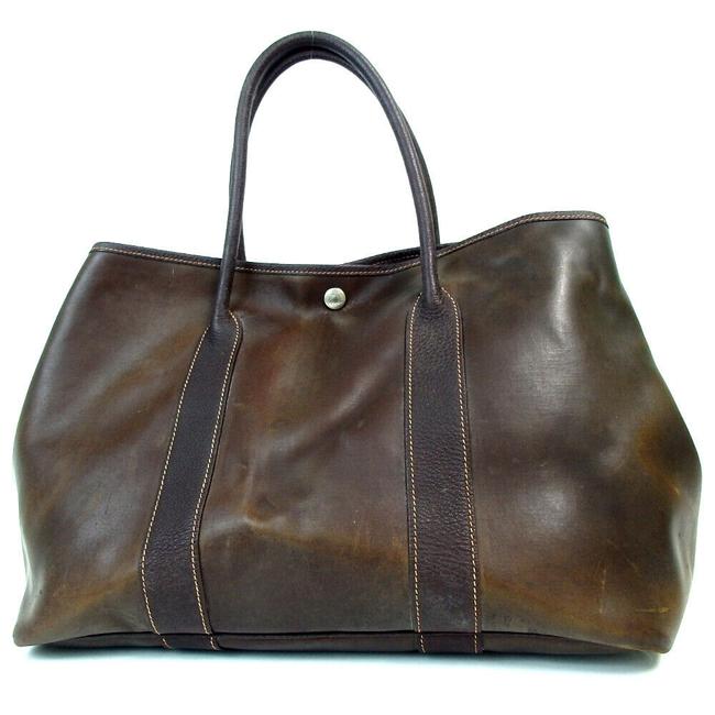 Hermes Garden Party Bag Amazonia Brown Natural Rubber Compound Tote