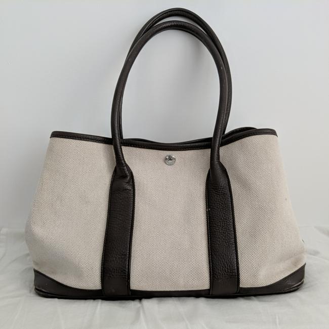 Hermes Garden Party Bag Beige Canvas Tote