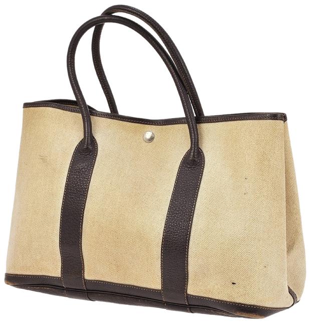 Hermes Garden Party Bag Beige Toile H France Vintage Tote